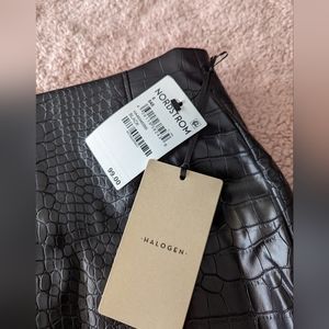 Halogen Leather Snake Pencil Midi Skirt NWT